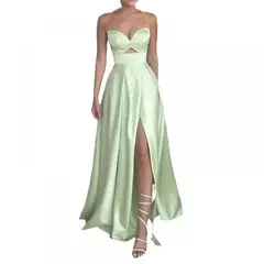 Conjunto de vestido Halter sem mangas, vestido Halter, saia de cintura alta, saia de um passo, monocromática, sexy, apropriada para festa, moda cabeça - comprar online