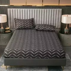 Poliéster ajustável dos desenhos animados cabido folha, King Bed Sheets, casal tampa de cama, travesseiro elástico capa, novo, excluindo - loja online