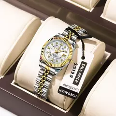 POEDAGAR-Relógio Elegante de Luxo Feminino, Impermeável, Luminoso, Encontro, senhoras, Aço Inoxidável, Quartzo, Menina