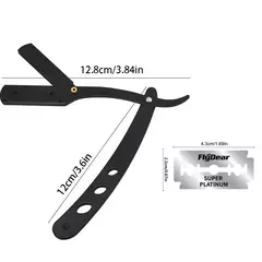 Lâmina de aço inoxidável dobrável para homens, navalha antiquada, raspador manual, raspador de rosto, barbeiro, corpo, faca de depilação facial, nova na internet