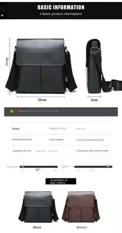 Bolsa crossbody impermeável para homens, cor sólida, grande capacidade, pasta portátil, armazenamento de couro PU, sacos de ombro, meninos na internet