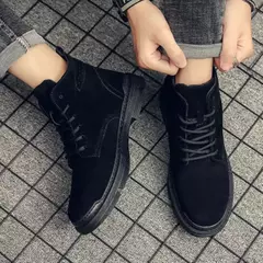 Sapatos retrô respiráveis de cano médio masculino, botas casuais de trabalho, sapato confortável, sapato leve, bota masculina da moda, quente, outono, inverno, nova moda - loja online
