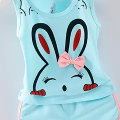 Conjunto de pijamas casual infantil, roupas de bebê, colete bonito feminino, pijama infantil, roupas de treino infantis, verão, novo, 2 peças - loja online