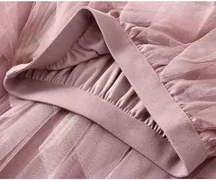 Imagem do TIGENA-Tutu saia comprida de tule para mulheres, cintura alta, saia plissada, malha, rosa, moda coreana, fofa, estética, feminina, senhora, 2023