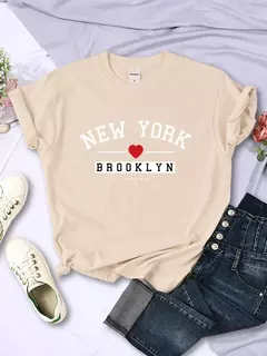 New York Brooklyn City Vibes Carta T-Shirt Mulheres Verão Casual Colheita Top Street Cool Tee Shirt Moda O-Neck Sport T Shirts na internet