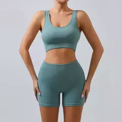 Malha roscada Yoga Set para Mulheres, U-Shaped, Sem Costura, Esportes, Fitness, Yoga Suit, Workout roupas