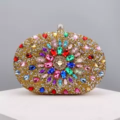 Sacos De Noite De Strass Flor, Embreagem De Baile De Metal, Embreagem De Diamantes Com Corrente, Bolsas De Ombro Para Casamento, Bolsa Feminina - comprar online