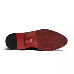 Men's Red Sole PU Ankle Chelsea Boots, Business Round Toe Slip-On Shoes na internet