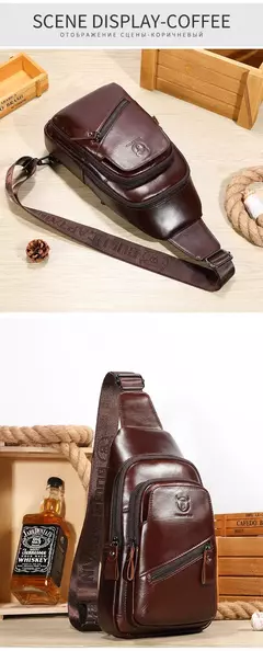 BULLCAPTAIN-Bolsa de Peito de Couro Masculina, Grande Capacidade, Bolsa Mensageiro Casual, Classic, XB 127, Latest, 2023 - Wolf Magazine