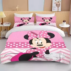 Disney-Minnie Mouse Impresso Conjunto de Cama para Crianças e Adultos, Capa de Edredão, Consolador, Fronha, Rosa, Rei, Amor, Desenhos Animados, Meninos, Meninas, Adultos, Presente - loja online