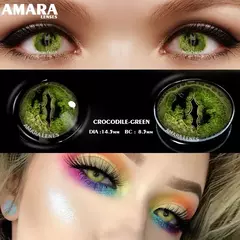 AMARA-Lentes de Contato Coloridas Anime Cosplay, Hoshino Ai Pupil, Anime Colorido, Halloween, 2 Unidades, 1 Par - loja online