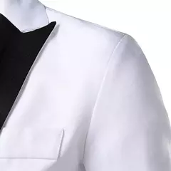 Blazer de manga comprida masculino, jaqueta formal, botão único, cor de contraste, casacos masculinos - Wolf Magazine