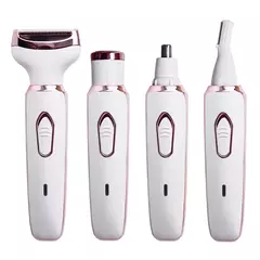 Depilador elétrico indolor para mulheres, biquíni, sobrancelha, nariz, senhora aparador, remoção facial do cabelo, cara, corpo, Shaver fêmea, Depilator, 4 em 1