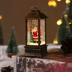 Imagem do Retro Quadrado Papai Noel LED Night Light, Luzes de vento, Enfeites De Árvore De Natal, Presente De Decoração De Casa