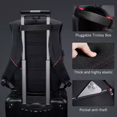 Imagem do Kingsons bolsa masculina à prova d'água, mochila para laptop de 17 polegadas com carregamento usb externo, mochila antifurto para laptop, multicamadas
