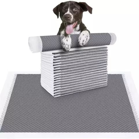 Fraldas absorventes para cães, 100/50/40/20 peças, descartáveis, treinamento de cachorros, almofadas de xixi, secagem rápida, superfície de carvão de bambu, almofada limpa
