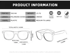 Óculos de sol quadrados clássicos polarizados para homens e mulheres, óculos de sol preto retrô antireflexo, moda masculina e feminina, verão - loja online