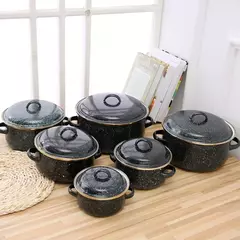 Conjunto de panelas antiaderentes para cozinha, utensílios de cozinha, panelas e panelas, esmalte esmaltado, Morningel, 5PCs por conjunto na internet