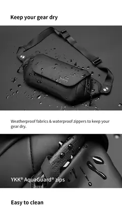 Kingons-Bolsa de ombro crossbody impermeável, bolsas simples, hip-hop, minimalista superior, bolsa de peito legal, moda na internet