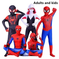Adultos e crianças aço aranha collants traje de super-herói peter parker macacão halloween cosplay meninos e meninas máscara trajes na internet