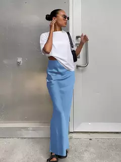 Mulheres cetim saia trompete preta, cintura alta, fina, longa, monocromática, elegante, escritório, feminina, moda, primavera, verão - Wolf Magazine
