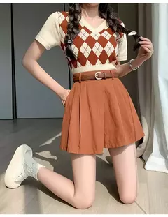 Shorts femininos casuais de cintura alta linha A saias, calças femininas soltas irregulares e chiques, moda verão, novo, 2024 - Wolf Magazine