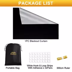 Cortina de blecaute removível para viagens 100% blecaute, Película para janela portátil mais escura, pano DIY temporário, sem broca - loja online