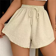 Shorts com cordão elástico para mulheres, calças de suor de perna larga, shorts de corrida soltos, calças esportivas grandes casuais, verão - Wolf Magazine