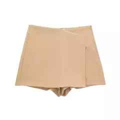 TRAF-minissaia feminina de cintura alta, saia assimétrica preta, bermuda casual, shorts de verão, 2021 - loja online