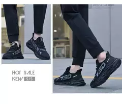 Imagem do Sapatos esportivos masculinos casuais de malha leve verão respirável legal tênis de corrida moda sola macia confortável antiderrapante tênis masculinos