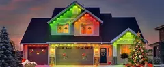 Outdoor Eaves Luz LED, TUYA, Permanente, Impermeável, RGB Light String, Cena DIY, Iluminação de Festa de Natal, 24V, 2A, 144 FT, 90LED - Wolf Magazine