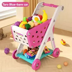 Grande carrinho de compras de supermercado para crianças, carrinho para crianças, brinquedos Push Car, simulação de frutas, comida, presentes de aniversário, novo - Wolf Magazine