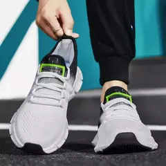 Tênis de corrida antiderrapante masculino, tênis de corrida leve e suave, calçados esportivos casuais ao ar livre, resistente ao desgaste de caminhada, escolha