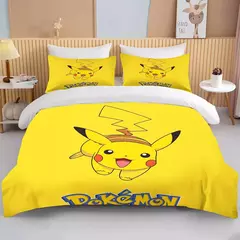 Pokémon Pikachu Bulbasaur Conjunto de cama macio impresso, Capa de edredão, 1 Capa de edredão, 2 Fronhas, Adultos e Crianças, Luxo - Wolf Magazine