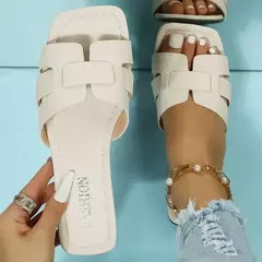Sandálias femininas de praia ao ar livre, chinelos femininos, slides de design de marca, sapatos de luxo, verão, tendência, tamanho grande, 43, 2024 - loja online