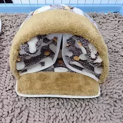 Nova casa de hamster para animais de estimação, camas quentes e macias, gaiola impressa de pelúcia para cobaia, esquilo, ratos, ratos, suprimentos para animais pequenos - comprar online
