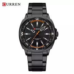 CURREN-Relógio de quartzo masculino com mostrador grande, impermeável, pulseira de aço inoxidável, elegante, casual, negócios, 8455 - loja online