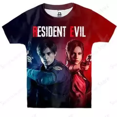 Anime Game Resident Evil 3D Print T-shirt para homens e mulheres, tops de manga curta Hip Hop, camiseta infantil, roupas de verão, moda na internet