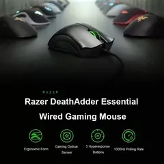 Razer-DeathAdder Essential Wired Gaming Mouse, 6400DPI, Sensor Óptico, 5 Botões Independentemente, Laptop, PC, Gamer, Original - loja online