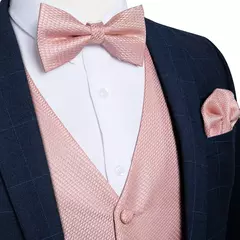 Festa de casamento ouro colete paisley floral jacquard colete masculino 4 pçs colete gravata lenço anel hanky abotoaduras conjunto dibangu - Wolf Magazine