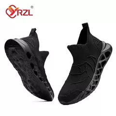 YRZL-tênis de meia preta masculina, tênis de malha casual, respirável, sola grossa, leve, plataforma, corrida, moda verão, tamanho 47 - loja online