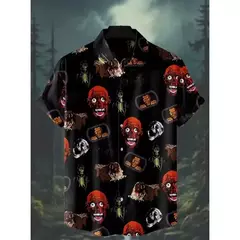 Camisas estampadas em 3D papagaio masculinas, camisas havaianas de praia, manga curta, moda casual, lapela de carreira - Wolf Magazine