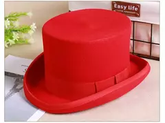 Chapéu Fedora liso unissexo de lã, Chapéu alto de homem, Boné mágico, Cinta cilíndrica, Steampunk, Versátil, Panama, Mágico, Cavalheiro, 2024 - loja online
