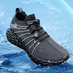 Onemix novos sapatos de água para homem correndo tênis de malha leve de secage