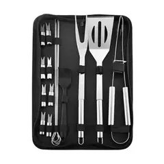 Conjunto De Ferramentas De Combinação De Churrasco, Forno De Aço Inoxidável, Saco De Pano Portátil, Ferramenta De Cozimento Ao Ar Livre - Wolf Magazine
