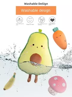 Travesseiro de frutas recheadas para meninas brinquedo de pelúcia banana macia cogumelo dos desenhos animados, cenoura e abacate presente para meninas - comprar online