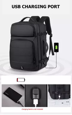 Mochilas expansíveis impermeáveis com porta de carregamento USB, Business National Flag Travel Bag, 17 "Laptop Bag, 40L - loja online