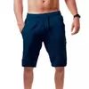 Respirável Shorts De Linho De Algodão dos homens, Calças Masculinas Verão, Calças Curtas de Cor Sólida, Fitness Streetwear, S-3XL