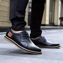 Oxfords-vestido de couro genuíno masculino, brogue, com renda para cima, sapatos casuais masculinos italianos, mocassins de marca de luxo, mocassins plus size 38-48 - comprar online