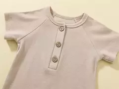 Bebê menino macacão verão wear infantil bebe fina pijamas manga curta macacão com nervuras roupas de malha estiramento da menina outfits playsuit - loja online